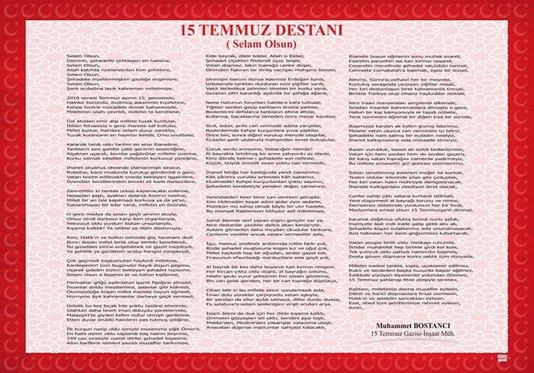 Gazi Muhammed Bostancı 15 Temmuz’a şiir yazdı 2 bostanci 3 De TN42kkS