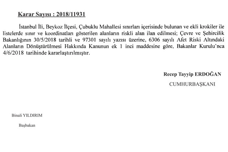 Çubuklu Mahallesi, Riskli Alan ilan edildi 2 cubuklumhriskliala rS