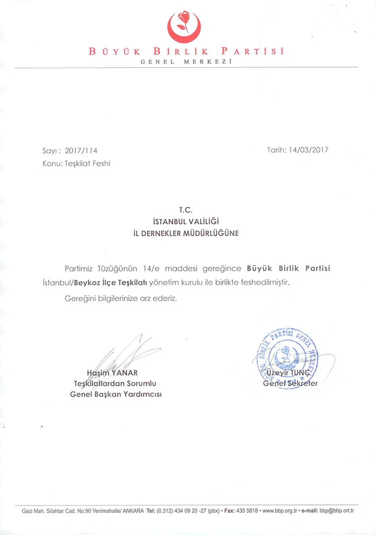 BBP Beykoz İlçe Yönetimi feshedildi… 1 evrak bbp ZTBzJVsT6m