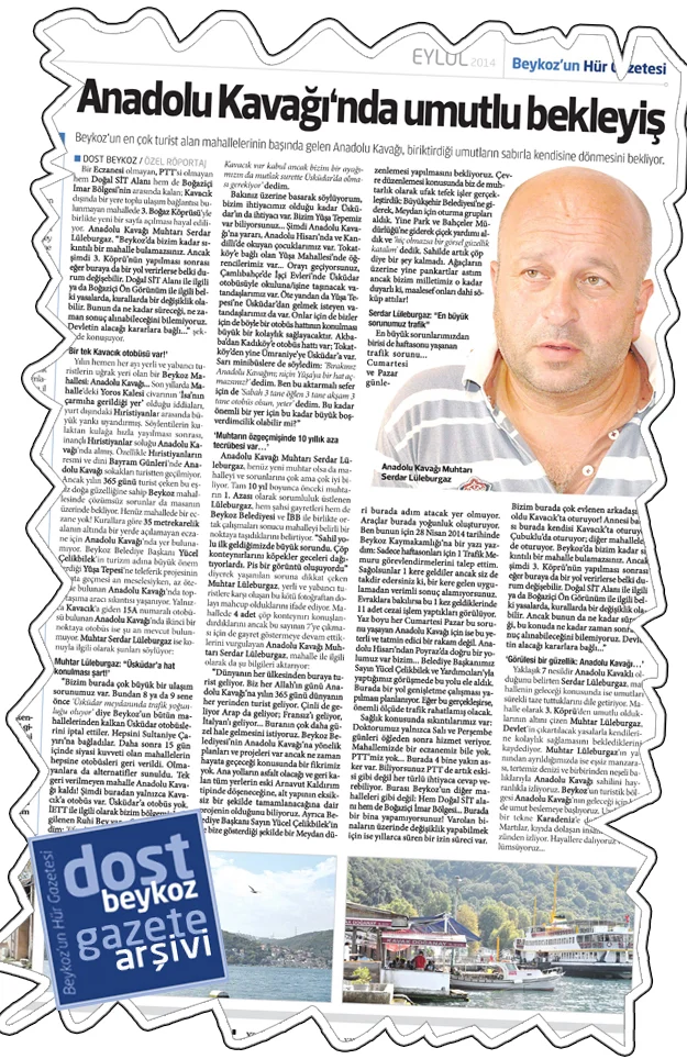 Anadolukavağı’na kapsamlı düzenleme başlıyor 1 gazete kup Wohbc RAaN