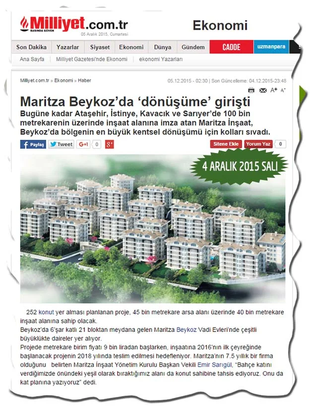 Maritza İnşaat Beykoz’da yapılaşma izni aldı mı? 3 mar mill 51GVbybHsw