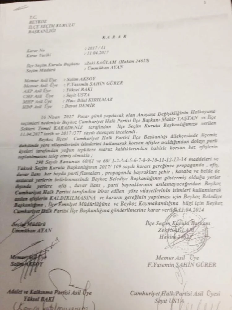 Beykoz İlçe Seçim Kurulu’ndan şok karar 2 secim evrak 2017 uv50ee0M8S