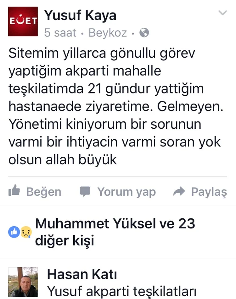 AK Partili Yusuf Kaya Facebook'tan sitem etti 1 yusuf kaya haber 5 IoKIHTVvWF